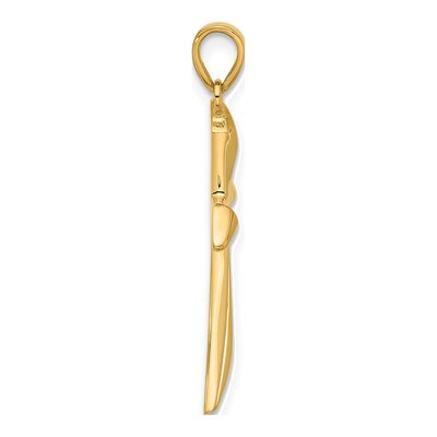 14K Yellow Gold Angled Cross Pendant – view 3