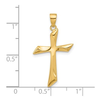 14K Yellow Gold Angled Cross Pendant – view 5