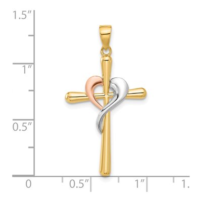 14K Two-Tone Gold Cross Pendant – view 5