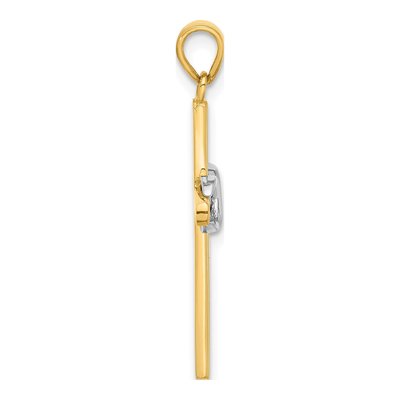 14K Two-Tone Gold Infinity Cross Pendant – view 3