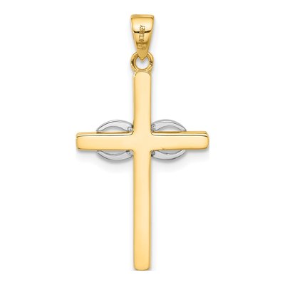 14K Two-Tone Gold Infinity Cross Pendant – view 4