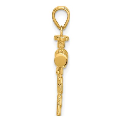 14K Yellow Gold Nails Cross Pendant – view 3