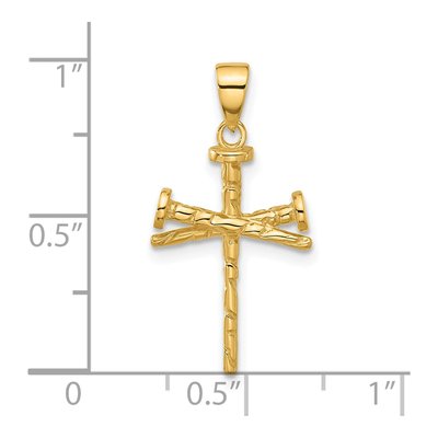 14K Yellow Gold Nails Cross Pendant – view 6