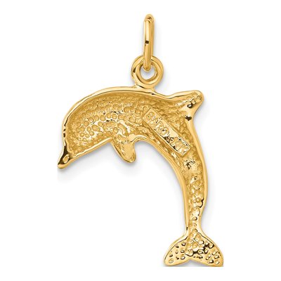 14K Yellow Gold Dolphin Pendant – view 4