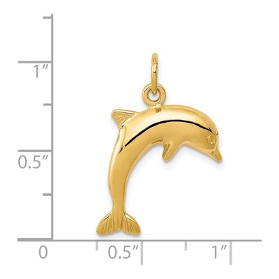 14K Yellow Gold Dolphin Pendant – view 5