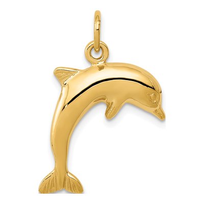 14K Yellow Gold Dolphin Pendant
