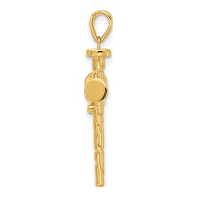 14K Yellow Gold Nails Cross Pendant – view 3