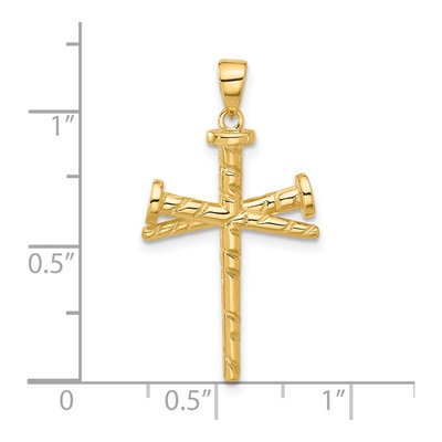 14K Yellow Gold Nails Cross Pendant – view 6