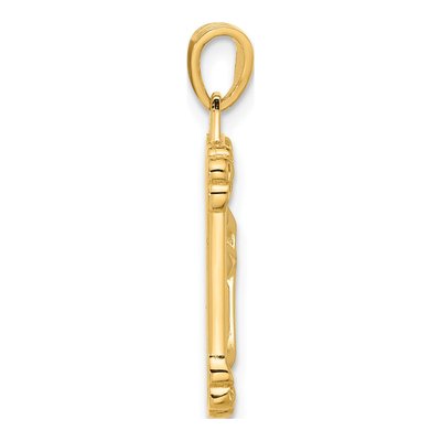 14K Yellow Gold Dog Tag Cross Pendant – view 3