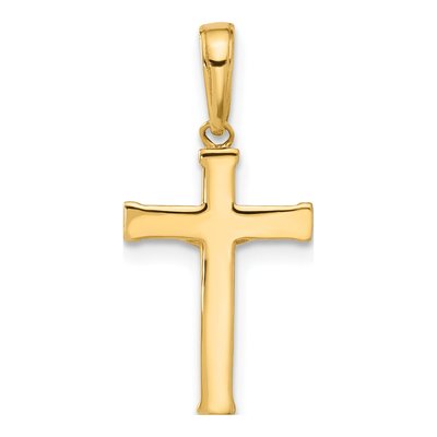 14K Yellow Gold Diamond-Cut Crucifix Cross Pendant – view 4