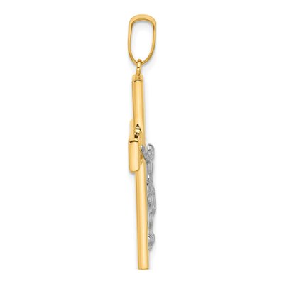 14K Two-Tone Gold Crucifix Pendant – view 3