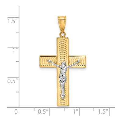 14K Two-Tone Gold Crucifix Pendant – view 5