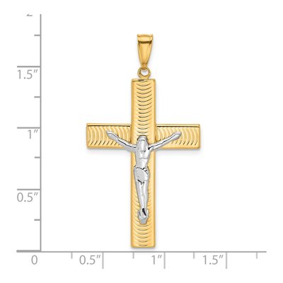 14K Two-Tone Gold Crucifix Pendant – view 5