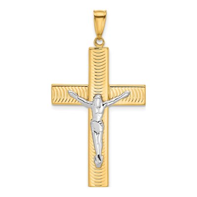 14K Two-Tone Gold Crucifix Pendant