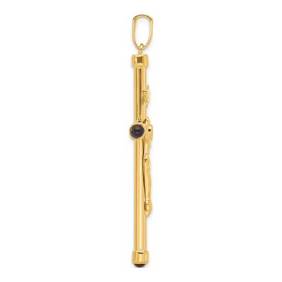 14K Yellow Gold Onyx Crucifix Pendant – view 3