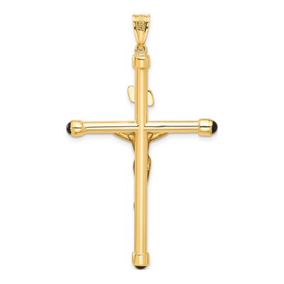 14K Yellow Gold Onyx Crucifix Pendant – view 4