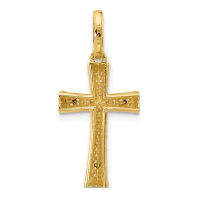 14K Two-Tone Gold CZ Crucifix Pendant – view 4