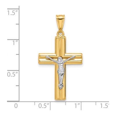 14K Two-Tone Gold Crucifix Pendant – view 5