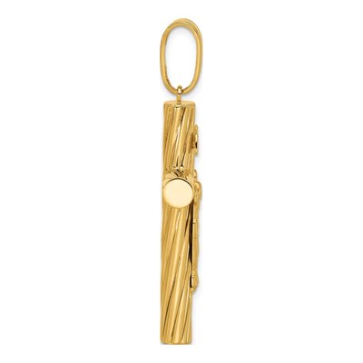 14K Yellow Gold Textured Crucifix Pendant – view 3