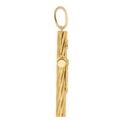 14K Yellow Gold Textured Crucifix Pendant – view 3