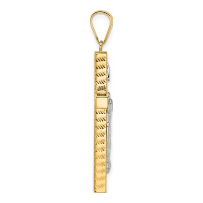 14K Two-Tone Gold Diamond-Cut Crucifix Pendant – view 3