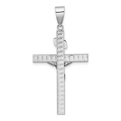 14K Two-Tone Gold Diamond-Cut Crucifix Pendant – view 4