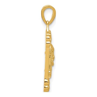 14K Yellow Gold Dog Tag Jesus Pendant – view 3
