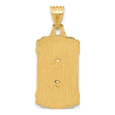 14K Yellow Gold Dog Tag Jesus Pendant – view 4