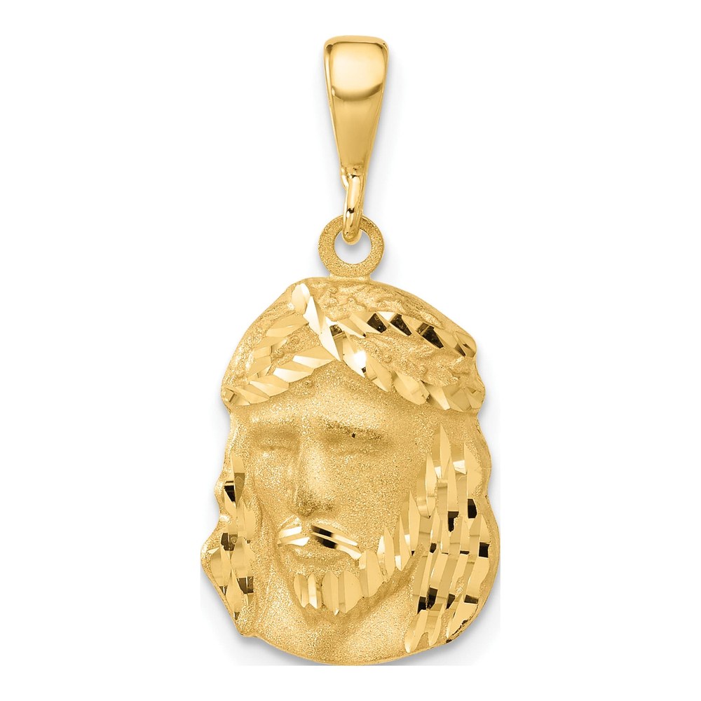 14K Yellow Gold Jesus Medal Pendant
