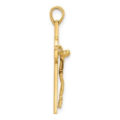 14K Yellow Gold Crucifix St Benedict Pendant – view 3