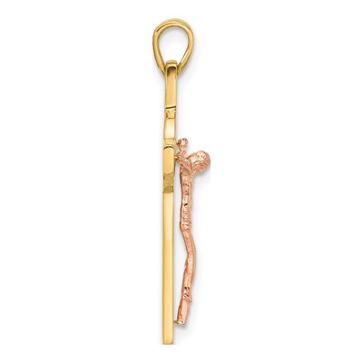 14K Two-Tone Gold Crucifix St Benedict Pendant – view 3