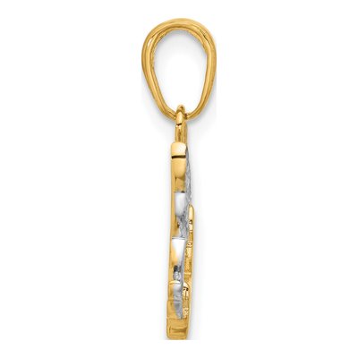 14K Yellow Gold Diamond-Cut Doves Pendant – view 3