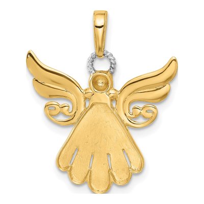 14K Yellow Gold Diamond-Cut Angel Pendant – view 4