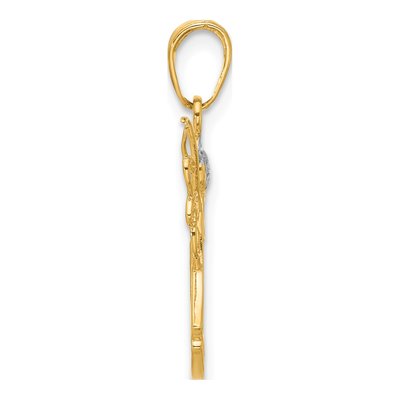 14K Yellow Gold Cut-Out Angel Pendant – view 2