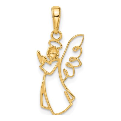 14K Yellow Gold Cut-Out Angel Pendant – view 3