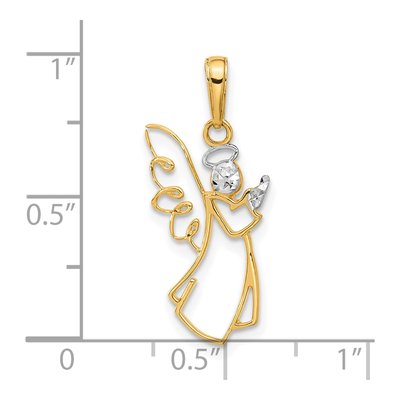 14K Yellow Gold Cut-Out Angel Pendant – view 4