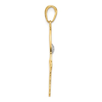 14K Yellow Gold Diamond-Cut Hamsa Pendant – view 3