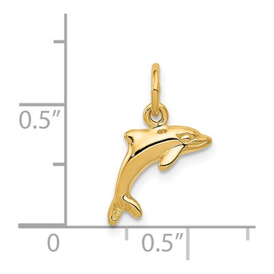 14K Yellow Gold Dolphin Pendant – view 5