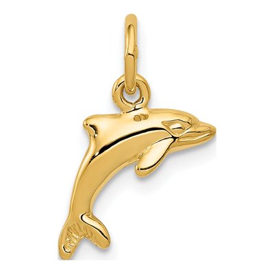 14K Yellow Gold Dolphin Pendant