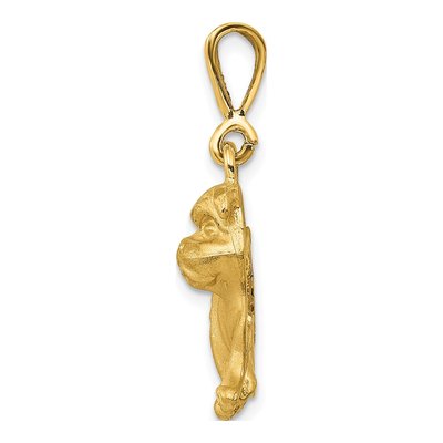 14K Yellow Gold Diamond-Cut Bulldog Pendant – view 3