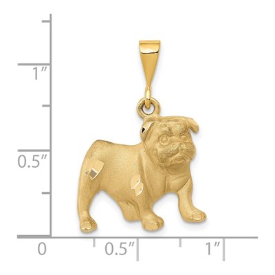 14K Yellow Gold Diamond-Cut Bulldog Pendant – view 5