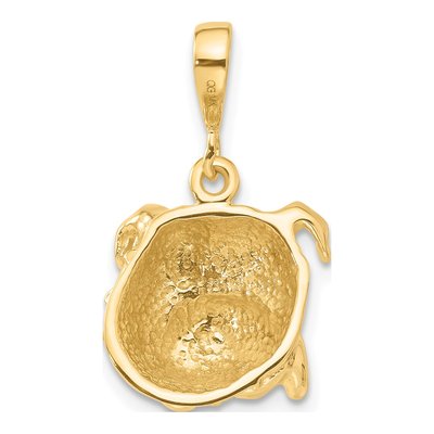 14K Yellow Gold Bulldog Pendant – view 4