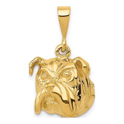 14K Yellow Gold Bulldog Pendant