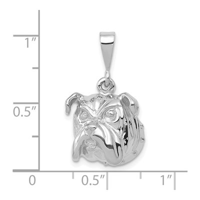 14K White Gold Bulldog Pendant – view 3