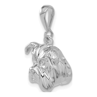 14K White Gold Bulldog Pendant – view 5
