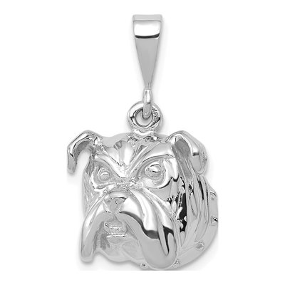 14K White Gold Bulldog Pendant