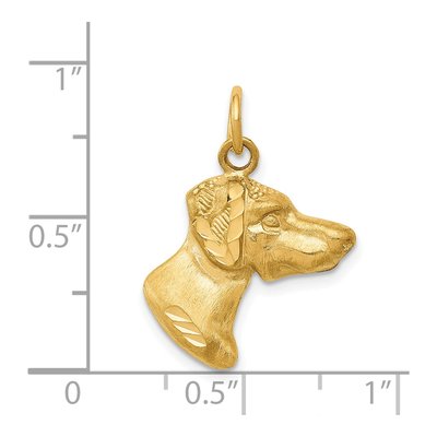 14K Yellow Gold Pointer Dog Pendant – view 5