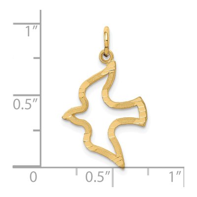 14K Yellow Gold Diamond-Cut Dove Charm – view 5