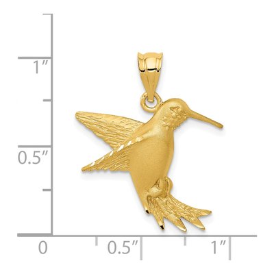 14K Yellow Gold Hummingbird Pendant – view 5