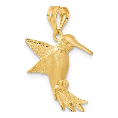 14K Yellow Gold Hummingbird Pendant – view 6